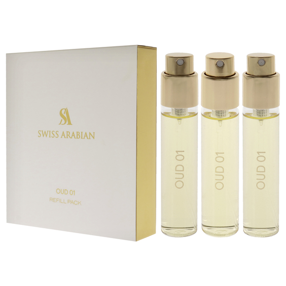 Oud 01 by Swiss Arabian for Unisex-3 Pc Mini Gift Set 3 x 1oz EDP Spray (Refill) - Picture 4 of 5